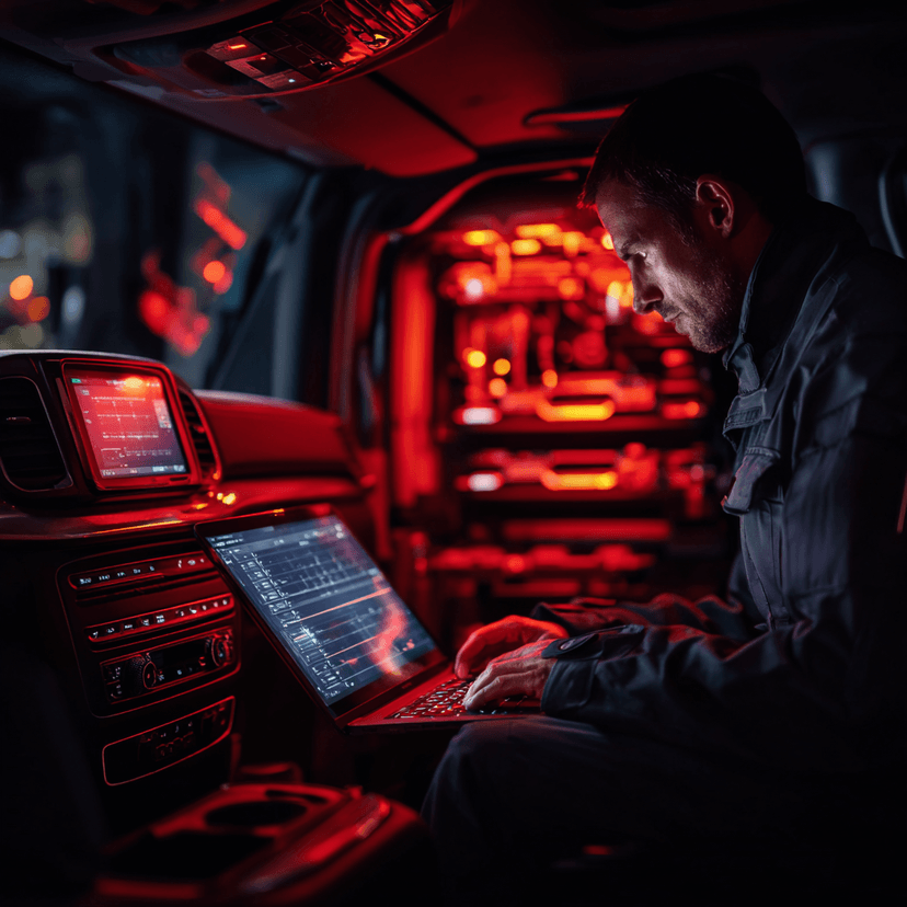 Automotive locksmith working inside vehicle - immobilizer repair in Fort Worth TX